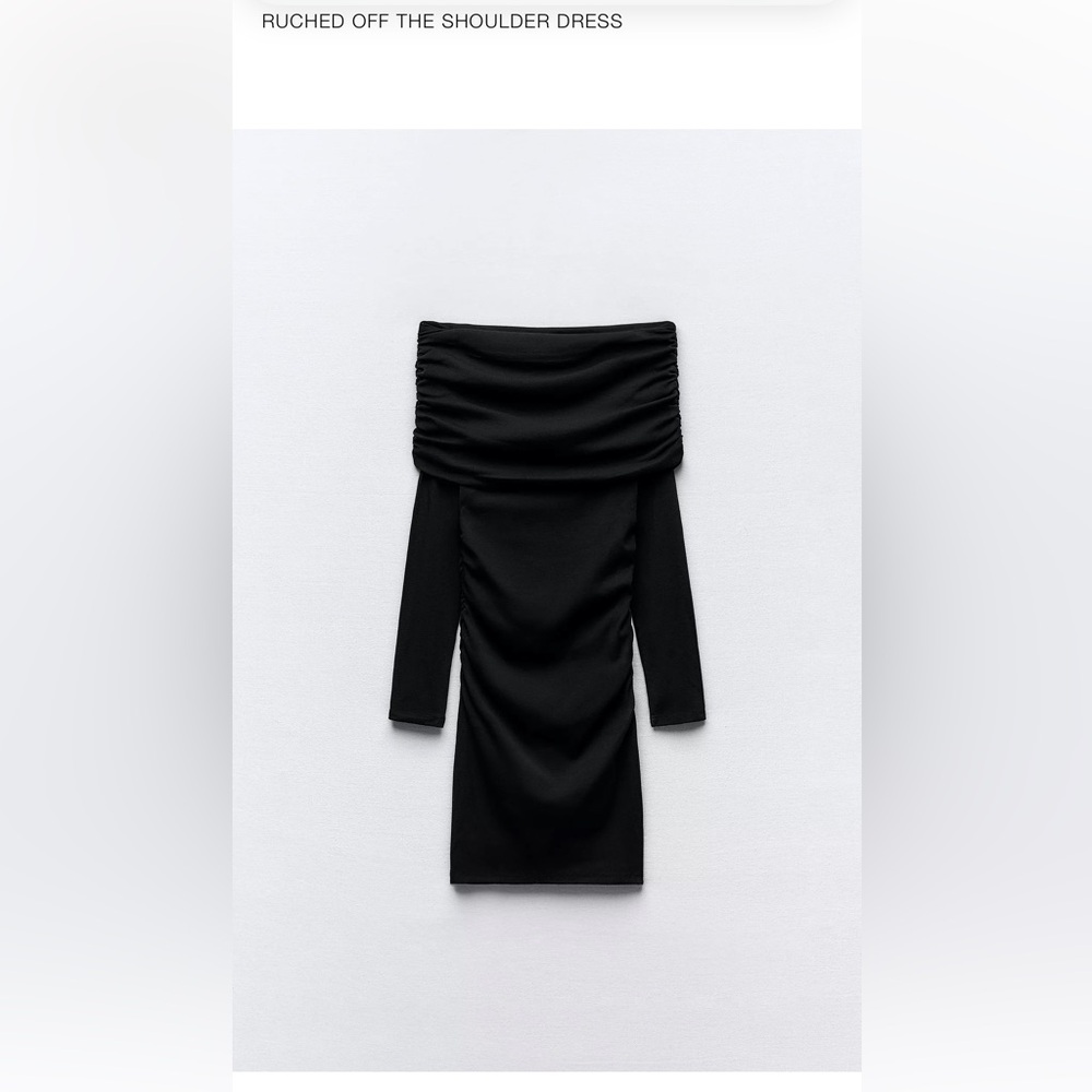 Zara Ruched Off The Shoulder Dress